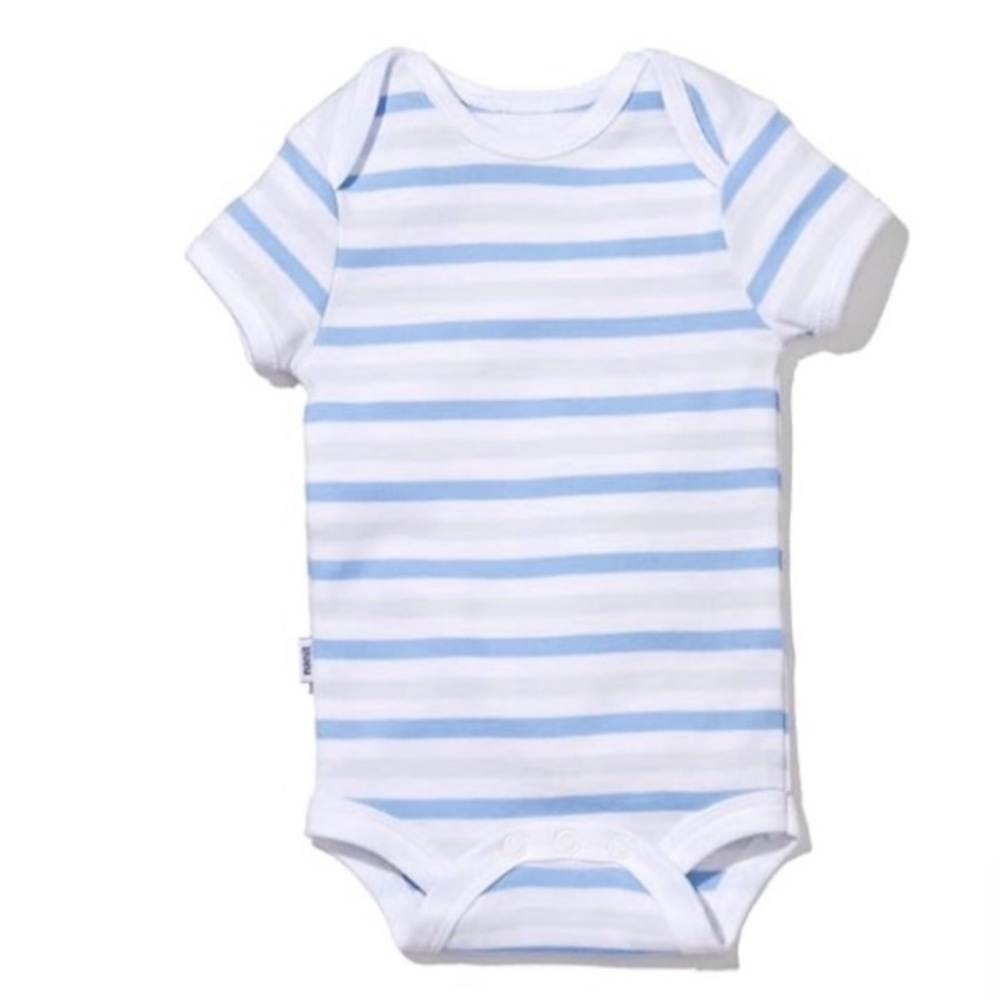 Nanit Sleep Wear Short Sleeve Bodysuit - NB, Cornflower Blue Stripe